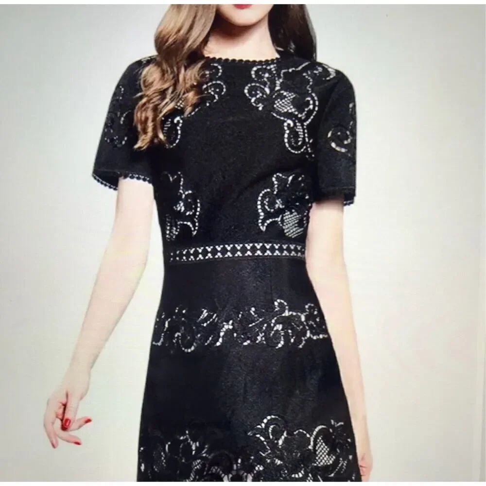Reiss Tinley Black & Nude Dress size 8 new without tags